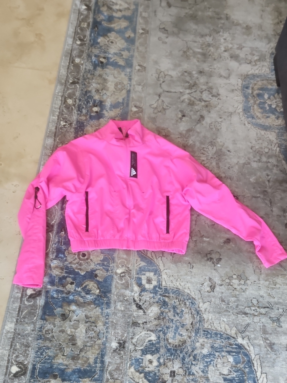 adidas Women's Neon Pink Bomber Windbreaker Jacket